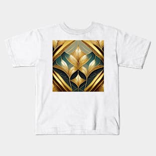 Geometric pattern gold and pleasant colors Kids T-Shirt